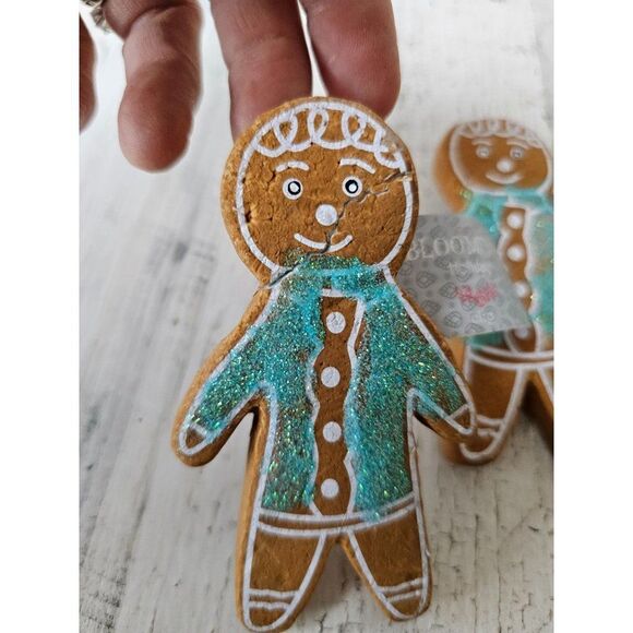 Gingerbread clip-on clips ornament Xmas tree set styrofoam - Picture 3 of 10